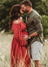 Boho Style One-shoulder Neck Maternity Cotton Dress